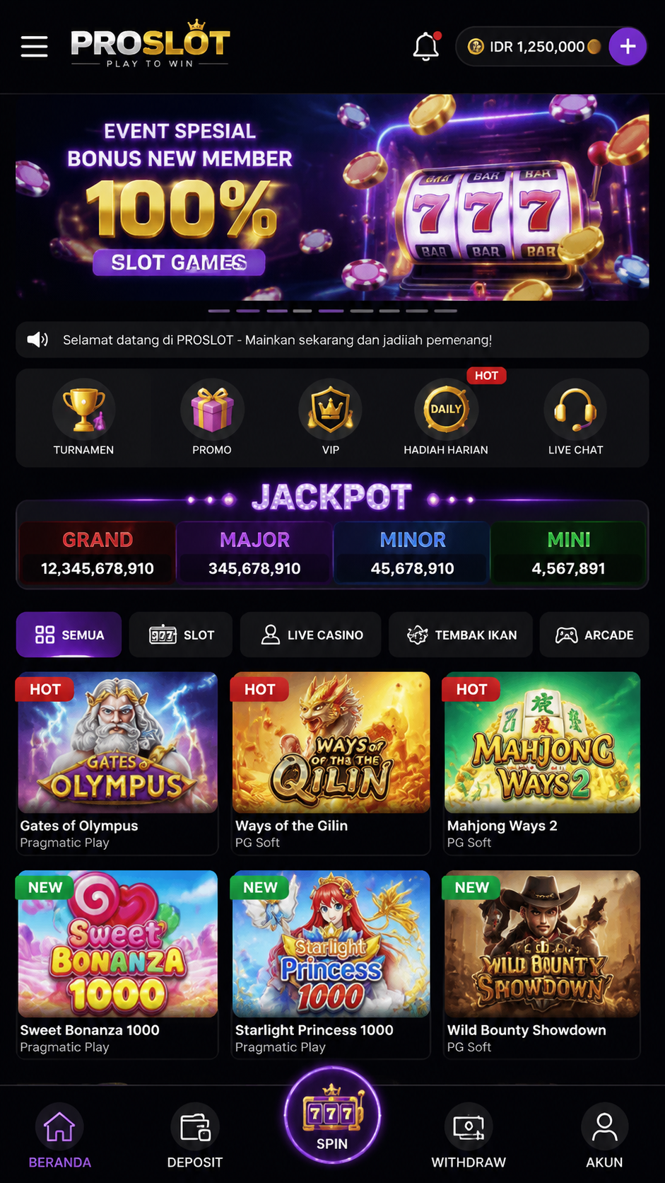 Screenshot 1 proslot