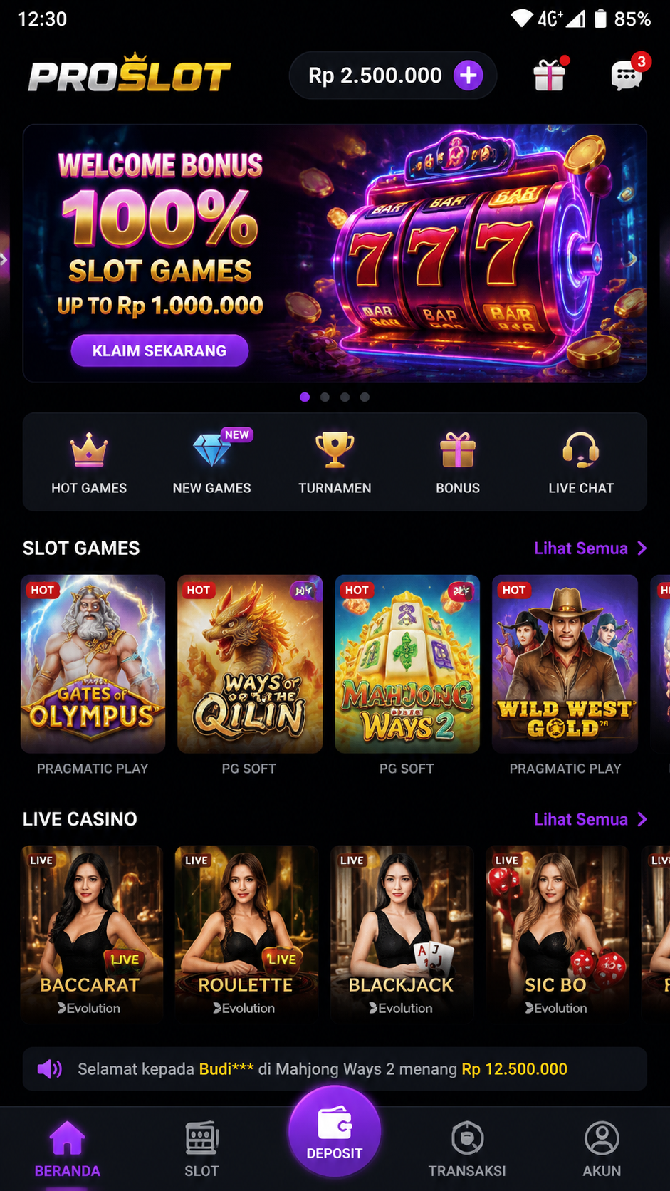 Screenshot 2 proslot